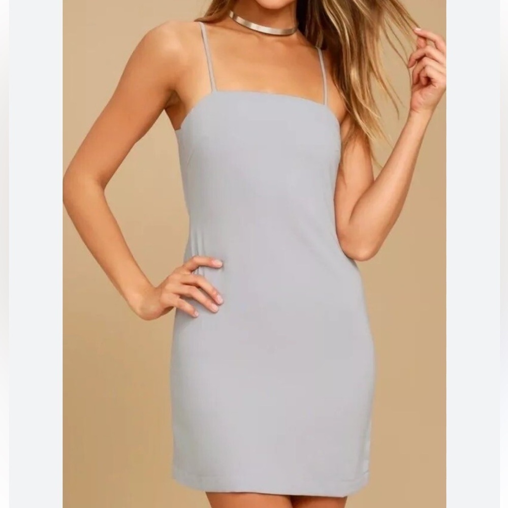 Lulus Toast to Life Grey Mini Dress
